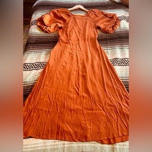 A New Day Balloon Sleeve Midi Dress with pockets